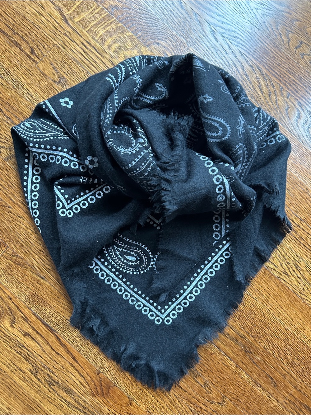 NWOT Black Paisley Square Scarf for Women - Lightweight Bandana Wrap